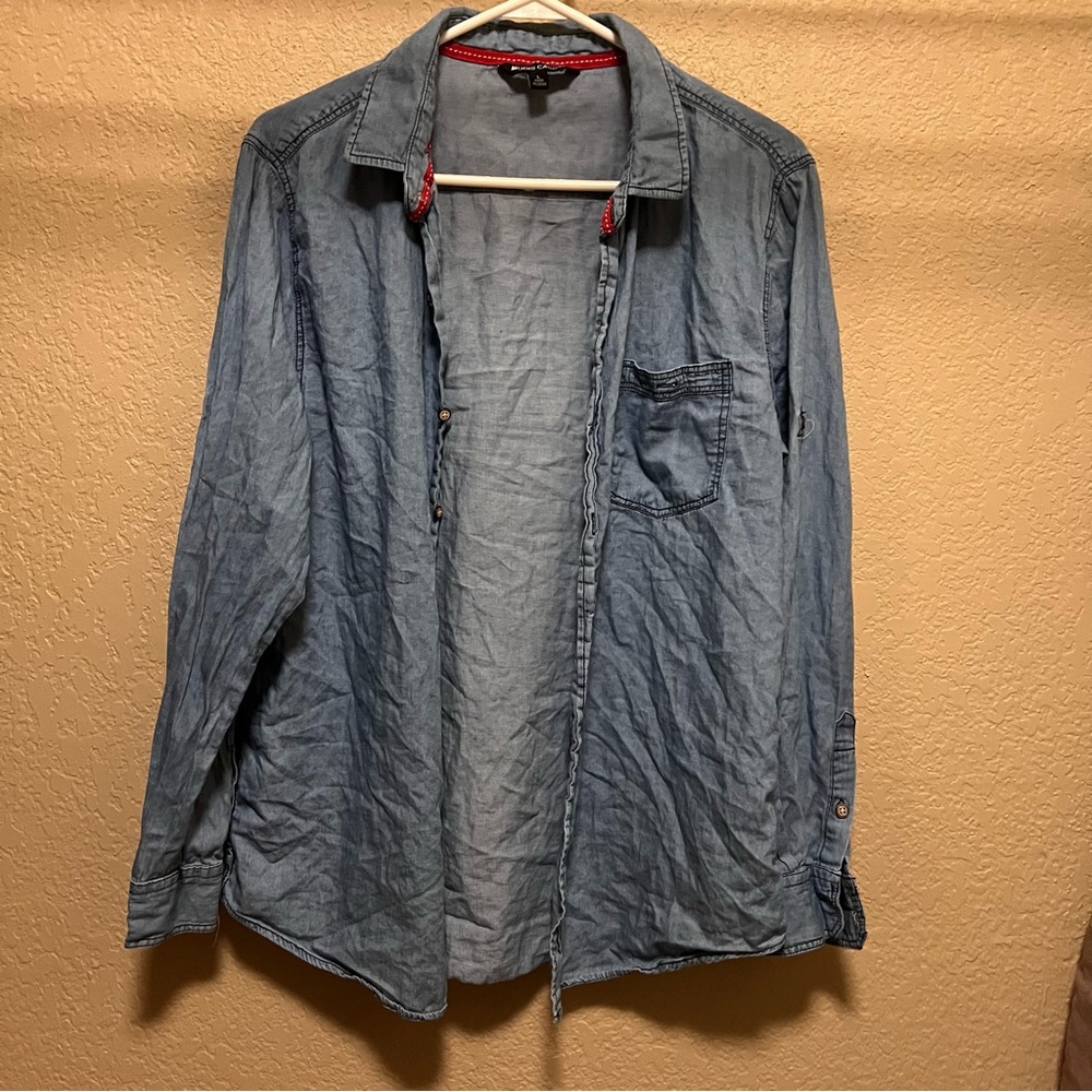 Modis Casual large denim shirt, soft, boyfriend cut.